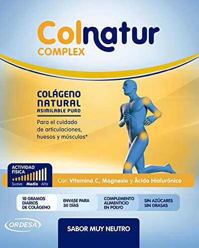 Colnatur Complex - Colágeno Natural Para Músculos y Articulaciones, Vitamina C, Magnesio y Ácido Hialurónico, Sabor Neutro, 330 Gramos