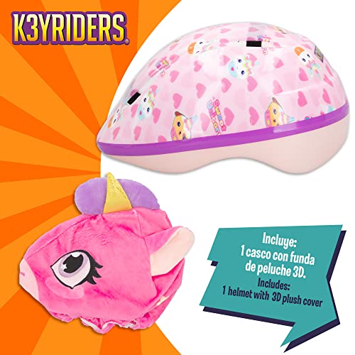 ColorBaby K3YRIDERS 46777 - K3yriders-Casco 3D c/ Funda Peluche Unicornio