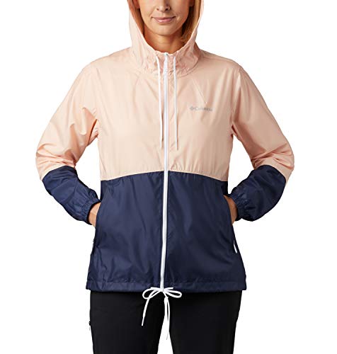 Columbia Flash Forward, Chaqueta cortavientos, Mujer, Rosa/Azul (Peach Cloud, Nocturnal), L