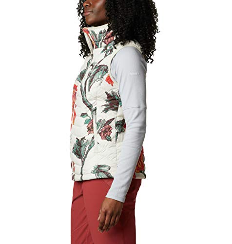 Columbia Powder Lite Chaleco Aislante, Mujer, Chalk Botanica Print, XS