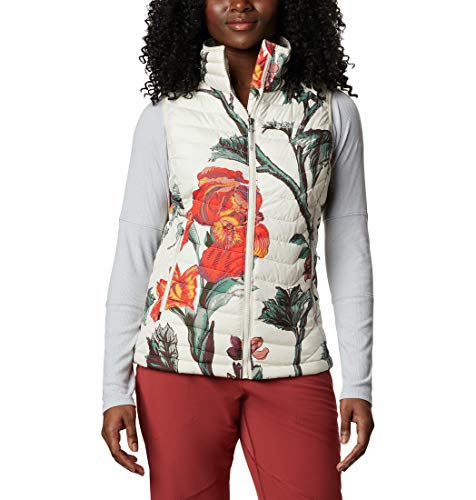 Columbia Powder Lite Chaleco Aislante, Mujer, Chalk Botanica Print, XS