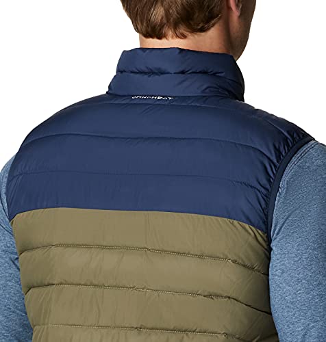 Columbia Powder Lite Chaleco, Hombre, Stone Green, Collegiate Navy, L