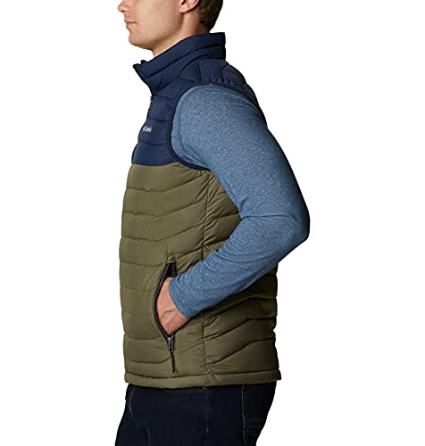 Columbia Powder Lite Chaleco, Hombre, Stone Green, Collegiate Navy, L