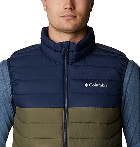 Columbia Powder Lite Chaleco, Hombre, Stone Green, Collegiate Navy, L