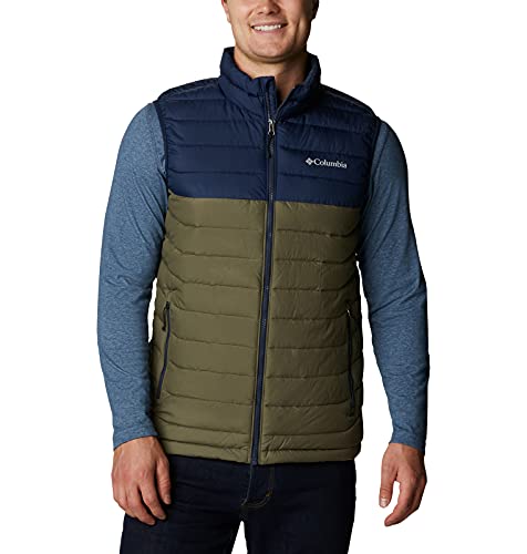 Columbia Powder Lite Chaleco, Hombre, Stone Green, Collegiate Navy, L