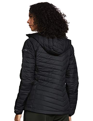 Columbia Powder Lite Hooded , Chaqueta aislante con capucha Mujer, Negro (BLACK), L