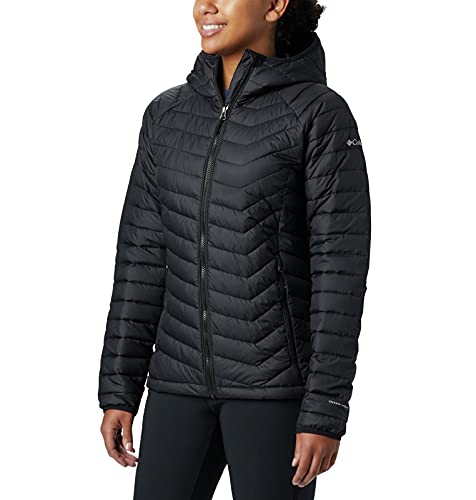 Columbia Powder Lite Hooded , Chaqueta aislante con capucha Mujer, Negro (BLACK), S