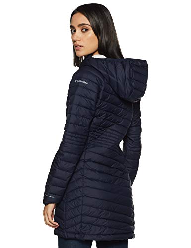 Columbia Powder Lite Mid , Chaqueta larga Mujer, Azul (Dark Nocturnal), S