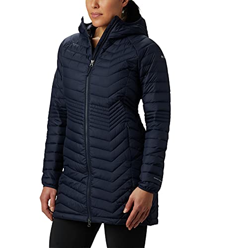 Columbia Powder Lite Mid , Chaqueta larga Mujer, Azul (Dark Nocturnal), S