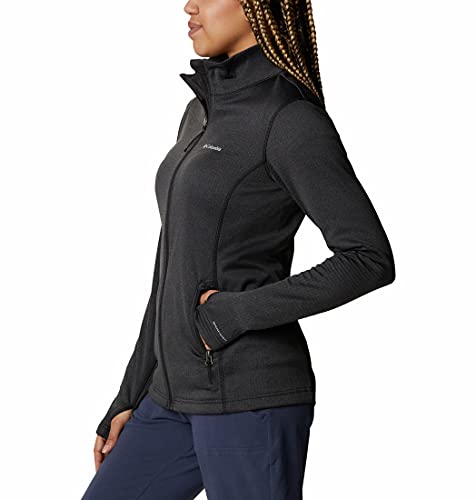 Columbia W Park View Grid Fleece Full Zip, Sudadera polar con cremallera 1/6 Mujer, Negro (black heather), M