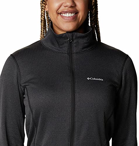 Columbia W Park View Grid Fleece Full Zip, Sudadera polar con cremallera 1/6 Mujer, Negro (black heather), M