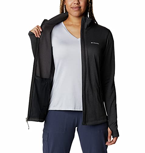 Columbia W Park View Grid Fleece Full Zip, Sudadera polar con cremallera 1/6 Mujer, Negro (black heather), M