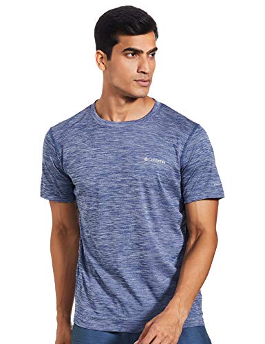 Columbia Zero Rules, Camiseta de manga corta, Hombre, Azul (Carbon Heather), Talla S