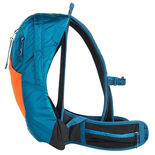 COLUMBUS Mochila Biker 8 Air para Ciclismo BTT o Senderismo. Mochila Ligera y Transpirable con Sistema para Máxima Ventilación. Compartimento para Bolsa de Hidratación Color Azul y Naranja.