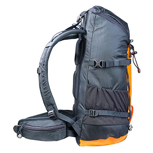 COLUMBUS Mochila Peak 35 Mochila de Senderismo Ajustable, con Aireación en la Espalda y Sistema de Transferencia de Carga. Incluye Funda para la Lluvia. Capacidad 35 L en Color Naranja y Gris