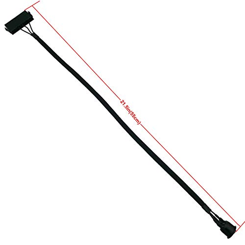 COMeap 24 pines ATX LED rojo de encendido Encendido apagado Cambiar Puente puente Adaptador Trenzado Cable de 21,5 pulgadas (55 cm)