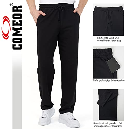 COMEOR Pantalones de chándal de algodón para hombre, pantalones largos de deporte, pantalones de entrenamiento, azul marino, XL