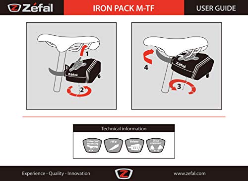 Comet 7020  Bolsa tija sillín, Zefal WERKZEUGTASCHE Iron Pack M-TF 0,7L, Dimension M