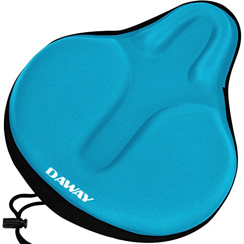 Cómoda funda de sillín bicicleta – Daway C6 espuma, gel, acolchado, bicicleta, para bicicleta Indoor, spinning, Cruiser, ruedas estacionarias, mujeres, hombres, azul, 30 x 27 5cm