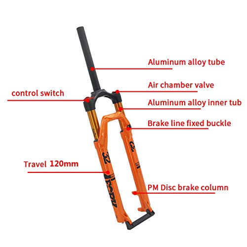 Componentes de bicicleta de horquilla delantera de Ciclismo Tenedor Bicicleta de montaña Suspensión Air Bike Plug Bike Fork 32mm 120mm 26 27.5 29 Rendimiento de trazo sobre SR Suntour Epixon