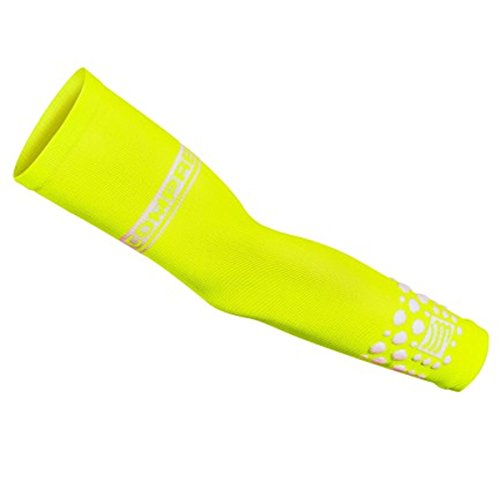 COMPRESSPORT Arm Force - Calentadores de Brazos de Running para Hombre, Color Amarillo Fluor, Talla L