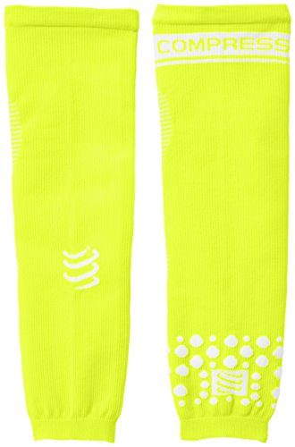 COMPRESSPORT Arm Force - Calentadores de Brazos de Running para Hombre, Color Amarillo Fluor, Talla L