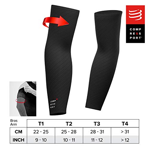 COMPRESSPORT ArmForce Ultralight Manguito de compresión, Unisex Adulto, Negro, T3