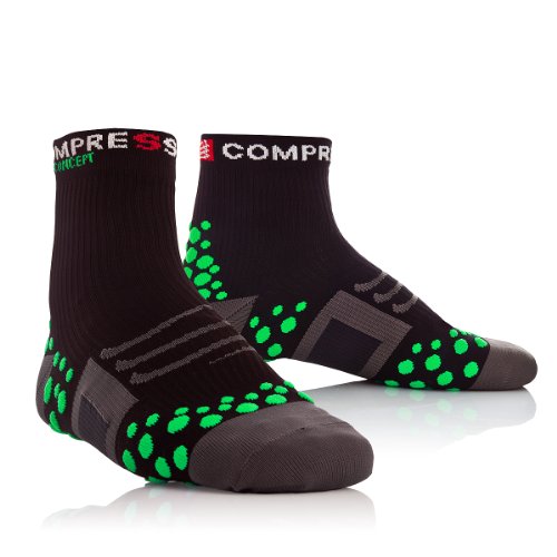 Compressport Calcetines Bike Negro/Verde EU 37-39 (T2)