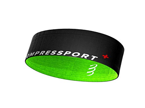 Compressport - Cinturón para correr, ciclismo y escalada - Free Belt - Ultraligero - Muy transpirable - Fibras suaves - No se balancea, Negro/Lime, XL/XXL