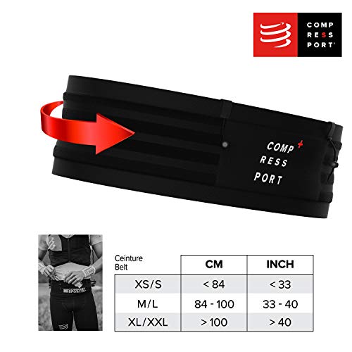 COMPRESSPORT Free Belt Pro Cinturón de Correr, Unisex-Adult, Negro, M/L