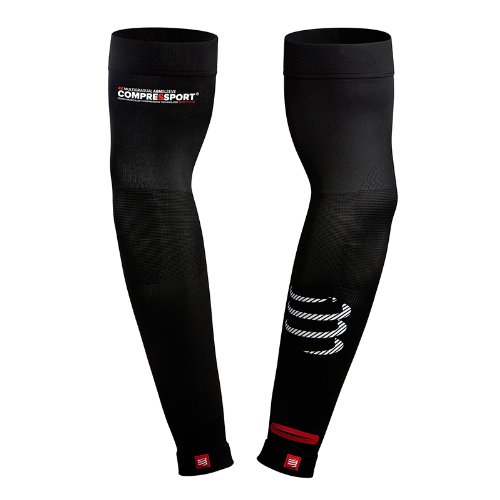 COMPRESSPORT Kompressionsarmling ProRacing Armsleeve Watch - Calentadores de Brazos de Running para Hombre, Color Negro, Talla XL