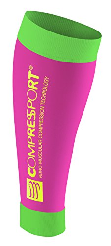 COMPRESSPORT R2 Fluo Pantorrillera, Unisex, Rosa Fluor, 3