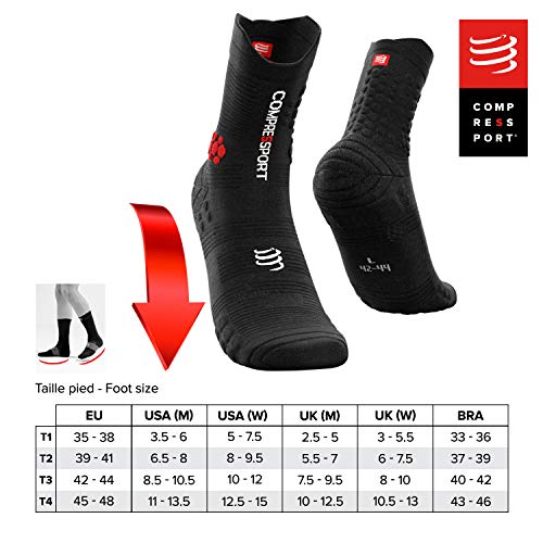 Compressport ST3T2SB Calcetines, Sin g?nero, Negro,39-41