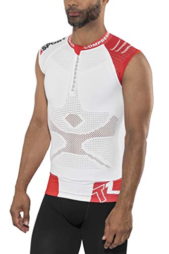 COMPRESSPORT Trail V2 - Camiseta sin Mangas para Hombre, Camiseta, Color Blanco, tamaño Small