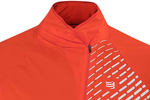 Compressport webinero Hurricane Jacket V2 Laufjacke unisex Running Trail Sportjacke winddicht und wasserabweisend schützt vor Wind und Kälte (Red, S)