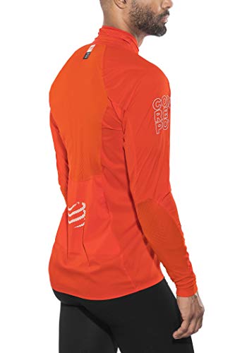 Compressport webinero Hurricane Jacket V2 Laufjacke unisex Running Trail Sportjacke winddicht und wasserabweisend schützt vor Wind und Kälte (Red, S)