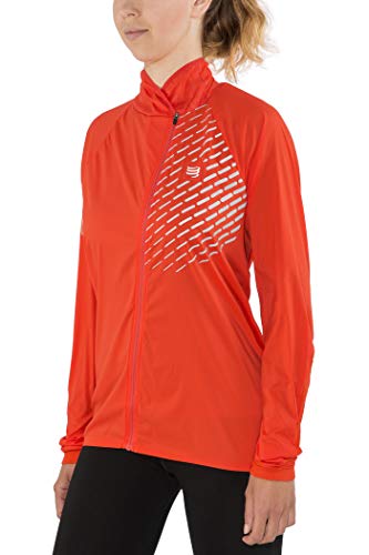 Compressport webinero Hurricane Jacket V2 Laufjacke unisex Running Trail Sportjacke winddicht und wasserabweisend schützt vor Wind und Kälte (Red, S)