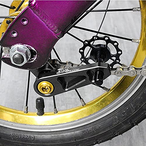 Comyglog Tensor de cadena plegable para bicicleta, rueda de accionamiento, cambio de cadena de una sola velocidad, tensor con piñón