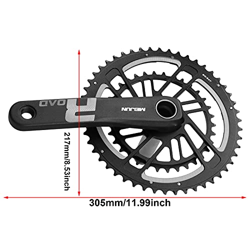 Con soporte inferior Bicicleta Bielas Bicicleta Dientes Plato,170mm/6.68in MTB Bielas con soporte inferior 53/39T Integrado Bielas Piñón de acoplamiento directo Placa de dientes de bicicleta de acero