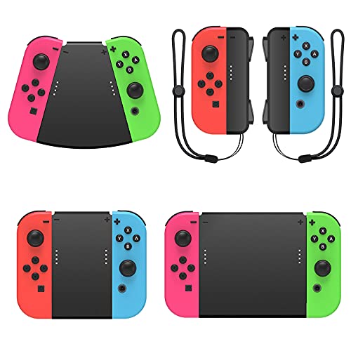 Conector de mango de juego para Nintendo Switch Joy-Con, mango de gamepad 5 en 1 con correa de muñeca para NS Switch Grip