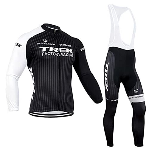 Conjunto Bicicleta Hombre Invierno, Ropa Ciclismo Térmico de Manga Larga Incluye Maillot Ciclismo Polar Térmico y Pantalones Ciclismo Elásticos