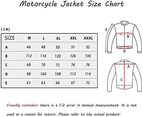 Conjunto de Chaqueta de Moto Chaqueta Moto con Dispositivo protección y Forro térmico Interno Chaleco térmico de Manga extraíble con certificación CE Carreras de 4 Estaciones D,M