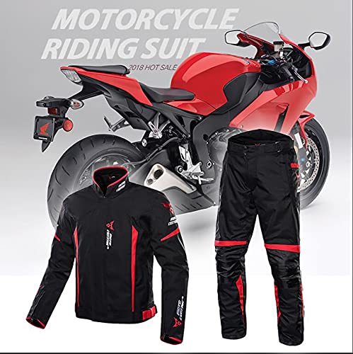 Conjunto de Chaqueta de Moto Chaqueta Moto con Dispositivo protección y Forro térmico Interno Chaleco térmico de Manga extraíble con certificación CE Carreras de 4 Estaciones D,M