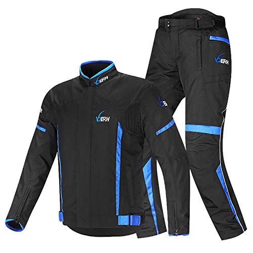 Conjunto de Chaqueta de Moto Chaqueta Moto con Dispositivo protección y Forro térmico Interno Chaleco térmico de Manga extraíble con certificación CE Carreras de 4 Estaciones D,M