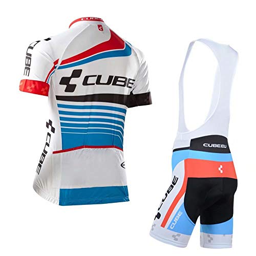 Conjunto Traje Ciclismo para Hombre, Maillot Ciclismo Mangas Cortas y Culotte Bicicleta con 3D Gel Pad, Equipacion Ciclismo para Verano