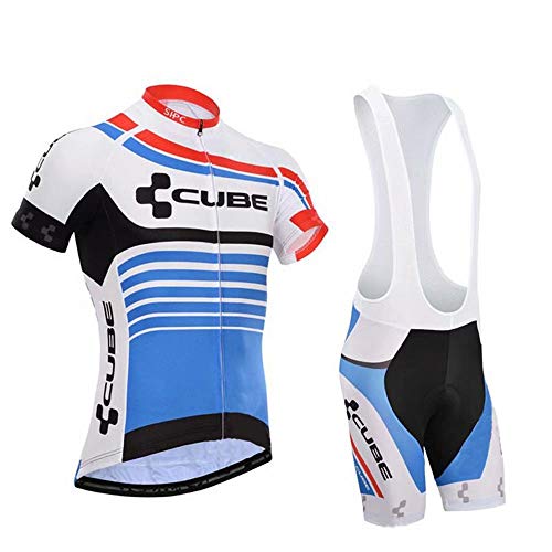 Conjunto Traje Ciclismo para Hombre, Maillot Ciclismo Mangas Cortas y Culotte Bicicleta con 3D Gel Pad, Equipacion Ciclismo para Verano