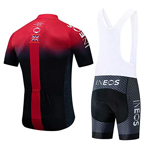 Conjunto Traje Ciclismo para Hombre, Maillot Ciclismo Mangas Cortas y Culotte Bicicleta con 3D Gel Pad, Equipacion Ciclismo para Verano