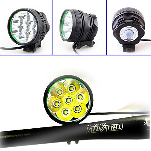 Constefire LED LUZ Linterna LáMPARA Torch Cree 7X LED de Bicicleta/Bici lámpara Luz LED Frontal luz de la Bicicleta Bicicletas (7 led, 3 Modos) con 6x16850 batería y Cargador & Llavero Linterna Torch