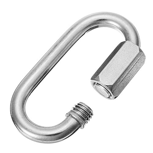 Constrabo® | 2x Maillon rapide de acero inoxidable AISI 316 (V4A) 6 mm Ø | Mosquetón con eslabones de cadena con capacidad de elevación de 600 kg | Quick Link, Screw Mosquetón, Maillón delta