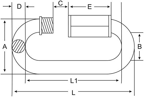 Constrabo® | 2x Maillon rapide de acero inoxidable AISI 316 (V4A) 6 mm Ø | Mosquetón con eslabones de cadena con capacidad de elevación de 600 kg | Quick Link, Screw Mosquetón, Maillón delta